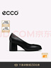 愛步（ECCO）高跟單鞋女 包頭粗跟鞋一腳蹬單鞋女 雕塑222603 黑色22260301001 38 曬單實(shí)拍圖