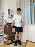 名創(chuàng)優(yōu)品（MINISO）夏季短褲男跑步大褲衩外穿運(yùn)動(dòng)口袋休閑印花球褲沙灘戶外五分褲子 黑色(你好嗎褲前左下標(biāo)) M 170 (30天質(zhì)量問題全額退) 曬單實(shí)拍圖