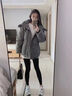 乖米豆棉服女短款2025年新款韓版寬松加厚棉襖小個(gè)子冬季棉衣外套潮 灰色 2XL 曬單實(shí)拍圖
