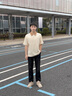 卡賓（CABBEEN）【撞色拉鏈運(yùn)動翻領(lǐng)】男裝織帶拼接Polo衫新款短袖夏珠地上衣 杏色15（寬松版型） L /175/50 曬單實(shí)拍圖