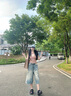 izzue it港風(fēng)復(fù)古破洞牛仔短褲女2025夏季新款高腰直筒寬松闊腿七分褲 曬單實(shí)拍圖