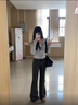 浪莎微喇叭褲女春秋季2025新款高腰顯瘦闊腿休閑運動褲小個子美式衛(wèi)褲 深灰色 【春秋款】 L （適合111-125斤） 曬單實拍圖