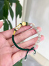 中國黃金（CHINA GOLD）四葉草黃金手鏈女足金轉(zhuǎn)運珠和田玉手串繩節(jié)日生日禮物送老婆女友 桃花四葉草手鏈【和田玉】約0.8g 曬單實拍圖