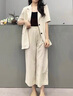 清河煙雨純亞麻九分休閑褲子女2025夏季新款高端小個子棉麻女裝薄款闊腿褲 麻色 S 【90-110斤】 曬單實拍圖