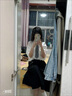 梓洛蘭ZiLuolan2025夏季閨蜜學(xué)生套裝韓版寬松設(shè)計(jì)感襯衫+不規(guī)則半身裙 白襯衣+黑裙子+領(lǐng)帶 XL 建議125-140斤 曬單實(shí)拍圖