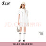 DZZIT地素時(shí)尚春夏甜酷少泡泡袖娃娃領(lǐng)短袖連衣裙3H2O4501B 白色 M 曬單實(shí)拍圖