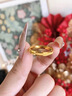 紀(jì)梵蒂 GEFIODEY黃金色戒指18k包金色磨砂戒指轉(zhuǎn)運(yùn)時(shí)空金色戒指男女寬面指環(huán)送女 磨砂戒指 0.35g 曬單實(shí)拍圖