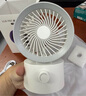 名創(chuàng  )優(yōu)品（MINISO）【輕音循環(huán)風(fēng)】桌面風(fēng)扇辦公室小風(fēng)扇充電長(cháng)續航小型迷你便攜usb搖頭循環(huán)專(zhuān)用學(xué)生宿舍臺式可拆洗 【插電款|100檔大風(fēng)】冰川白 0mAh 曬單實(shí)拍圖
