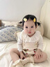 班喜迪嬰兒衣服秋裝嬰幼兒針織毛衣連體衣春秋女寶寶包屁衣套裝外出爬服 米色 90 曬單實(shí)拍圖