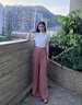 2024夏女裝新款苧麻薄款扎染百搭褲子寬松休閑垂感女式闊腿褲長(cháng)褲 桃妃（薄款扎染） 均碼 曬單實(shí)拍圖