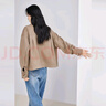 對(duì)白復(fù)古仿麂皮絨短外套女2025秋裝新款設(shè)計(jì)感小個(gè)子休閑夾克上衣 淺卡其 【預(yù)售9月14日發(fā)貨】 S 曬單實(shí)拍圖