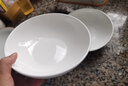 7英寸純白霜月盤牛肉面餐具碗創(chuàng)意商用家用大湯碗釉彩簡(jiǎn)約高級(jí)碗 7英寸純白橫紋碗【2只裝】 曬單實(shí)拍圖