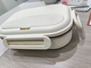 本櫻316不銹鋼保溫飯盒上班族餐盒2025新款學生可微波爐便當盒大容量 米棕白-四分格1.6L 醫(yī)用級316不銹鋼（抗菌率≥99%） 曬單實拍圖