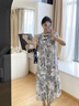 SNYDER WEAR2025夏季女裙新中式國風(fēng)盤扣領(lǐng)連衣裙女設(shè)計(jì)感水墨畫小飛袖碎花裙 水墨畫  S 建議70-90斤 曬單實(shí)拍圖