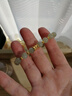 中國(guó)黃金（CHINA GOLD）黃金手鏈女和田玉手串足金轉(zhuǎn)運(yùn)珠情人節(jié)送女友老婆媽媽生日禮物 小蠻腰和田玉手串【14顆金珠】約0.6-0.7g 曬單實(shí)拍圖