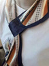 俞兆林絲巾小長(cháng)條女春秋夏季護頸圍脖子領(lǐng)帶薄紗巾方巾懶人職業(yè)搭配襯衫 (小耳朵)橘黃色 豎條網(wǎng)格 曬單實(shí)拍圖