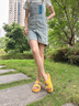 妙麗（Millies）品牌外穿拖鞋女2025夏季新款真皮厚底勃肯鞋女皮帶扣休閑女士拖鞋 黃色 40 曬單實(shí)拍圖