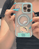 ROCK適用蘋(píng)果16promax手機殼蠟筆小新旋立系列iPone15保護套14支架磁吸二合一pro防摔支點(diǎn)殼情侶款 【美夢(mèng)小新-青】360°磁吸旋轉支架|超強磁吸 iPone 16 promax 曬單實(shí)拍圖