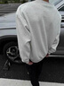 OEMG  重磅400g圓領(lǐng)衛(wèi)衣男士秋季新款套頭寬松休閑百搭上衣無帽衫外套 白花灰 XL [建議110-130斤] 曬單實拍圖