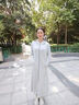 夢多福電動小車防曬衣長款女夏季過膝全身冰絲透氣薄款寬松長袖外套遮陽 淺灰色（加大帽檐）適合80-130斤 均碼 （防曬衣連帽總衣長150cm） 曬單實拍圖