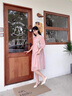clotho Rennie品牌女裝五分袖連衣裙女2025夏季新款時尚洋氣寬松遮肚子顯瘦裙子 櫻花粉 M 【90-115斤】 曬單實拍圖