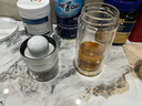 JRINKTEEA品牌茶水分離雙層玻璃杯陶瓷茶漏男女泡茶水杯喝茶杯車載隔熱茶杯 金屬銀（陶瓷茶漏）300ml 曬單實(shí)拍圖
