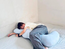 南國伊繡抱枕男女生睡覺專用夾腿側(cè)睡孕婦長條冰絲涼感床上大號抱枕可拆洗 涼感冰絲睡眠抱枕成人款-云水藍 曬單實拍圖