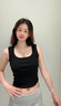 JIOESC黑色方領(lǐng)工字吊帶背心女夏外穿內(nèi)搭寬肩帶美式短款無袖遮副乳上衣 黑色 M 推薦80-95斤 曬單實(shí)拍圖
