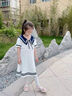 G.DUCK HELLO女童夏季連衣裙2025新款學(xué)院風(fēng)polo裙子中大童網(wǎng)紅運(yùn)動(dòng)裙女孩夏裝 白色 120 cm 曬單實(shí)拍圖