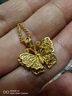 謝瑞麟黃金吊墜女足金花絲蝴蝶黃金項鏈送女友老婆情人節(jié)七夕禮物計價 足金花絲蝴蝶吊墜約3.4克(贈銀鏈) 曬單實拍圖