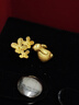 周六福（ZLF）  黃金耳飾女款足金閃砂金秋月桂系列桂花玉兔耳釘 計(jì)價(jià) 一對(duì)-1.75g 曬單實(shí)拍圖