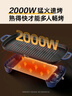 小熊（Bear）烤肉鍋電烤盤 電烤爐燒烤家用多功能電燒烤爐 52cm加大烤盤猛火速烤輕油少煙不粘烤串烤肉機(jī) E20U1 曬單實(shí)拍圖
