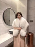 新娘披肩旗袍斗篷保暖坎肩結(jié)婚禮服披風(fēng)外套秋冬外搭仿皮草狐貍毛 白色全毛款（豪華版） 曬單實拍圖