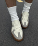 FOOT INDUSTRY足下工業(yè)「品牌經(jīng)典」經(jīng)典復(fù)古德訓(xùn)鞋拼接休閑男女同款百搭舒適 米白/灰色 40 曬單實(shí)拍圖