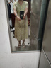 帕羅（PALUOPO）帕羅2025夏季印花v領(lǐng)桑蠶絲連衣裙女收腰顯瘦真絲中長(zhǎng)a字裙 黃花 XL 曬單實(shí)拍圖