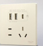 德力西（DELIXI）開(kāi)關(guān)插座806免噴涂啞光磨砂大板五孔插座+USB+type-c銀桂黃 曬單實(shí)拍圖