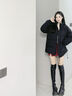 LEEREDPOI羽絨服男短款冬季外套立領(lǐng)寬松休閑百搭冬天學(xué)生潮流加厚保暖鴨絨 黑色 XL 約145-170斤可穿 曬單實(shí)拍圖