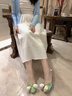 Lily Wei【郁金淺夢】綠色甜美優(yōu)雅單鞋中跟舒適大碼 綠色【跟高7cm】 36 曬單實拍圖