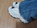 斯凱奇（Skechers）女鞋秋冬小白熊休閑鞋子厚底增高百搭運(yùn)動(dòng)軟底老爹鞋99999863 白色/海軍藍(lán)色/WNV 38 曬單實(shí)拍圖
