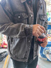 羅蒙（ROMON）美式重磅外套男士春秋新款牛仔夾克男裝衣服寬松痞帥休閑工裝上衣 黑色 XL （約120-135斤） 曬單實(shí)拍圖