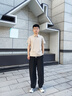Cebrodz法國 休閑褲男2025年夏季薄款寬松直筒男褲垂感速干冰絲彎刀褲子 黑色 L 曬單實拍圖