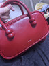 MUVA原創(chuàng  )波士頓紅色包包手提包女通勤真皮斜挎2025新款送女友 派對紅 曬單實(shí)拍圖