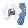 史努比（SNOOPY）男女童短袖t恤牛仔褲兩件套兒童短袖套裝  白色宇航+深藍太空 120 曬單實拍圖