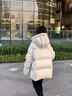 登山拓路者白鴨絨羽絨服女中長(cháng)款2025新款連帽韓版寬松顯瘦休閑時(shí)尚外套冬 米白色 S 適合80-120斤 曬單實(shí)拍圖