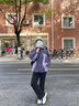 MsShe【運(yùn)動(dòng)風(fēng)撞色連帽外套】大碼女裝2025秋裝胖mm寬松顯瘦上衣 A款-薰衣草紫色25年9月5日到貨 2XL 曬單實(shí)拍圖