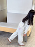 圖圖小象女童褲子2025秋裝新款兒童春秋女孩校服童裝運動褲中大童休閑衛(wèi)褲 杏灰色 140 身高約140cm 曬單實拍圖