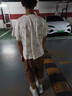 G.DUCKKIDS小黃鴨童裝男童夏裝短袖套裝夏季中大童兒童休閑衣服男孩帥氣時髦 米白色 170 cm 曬單實拍圖