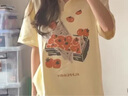 哈魯?shù)厦朗綇?fù)古polo領(lǐng)韓版寬松百搭翻領(lǐng)短袖女正肩學(xué)院風(fēng)半袖上衣設(shè)計(jì)感 杏色 L （111-130斤） 曬單實(shí)拍圖