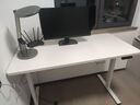 樂(lè )歌（Loctek）電動(dòng)智能升降桌電腦桌站立辦公直播家用居家臥室書(shū)桌小戶(hù)型E2S 【E2S】白腿+白色桌板 1.4*0.7米桌板|非套裝配件需另購 曬單實(shí)拍圖