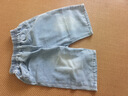 女童褲子夏季薄款2025新款夏裝女大童牛仔短褲夏天寬松兒童五分褲 紅色 140 曬單實(shí)拍圖